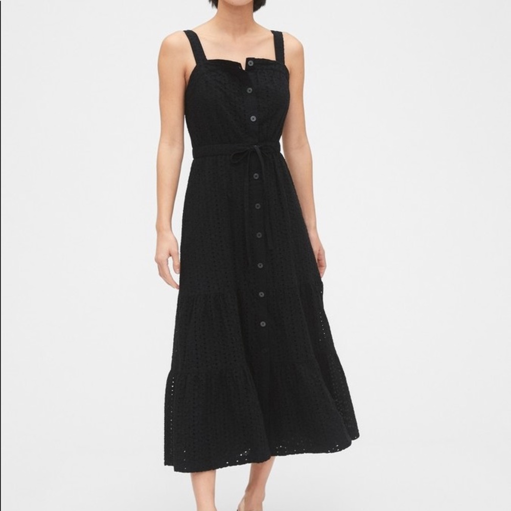 Gap Apron Maxi Dress, Black, Size 4